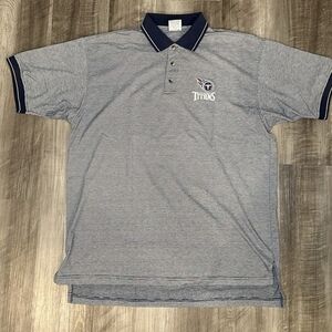 NWT Dynasty Tennessee Titans Men's Gray Polo Shirt with Embroidered Logo XXL
